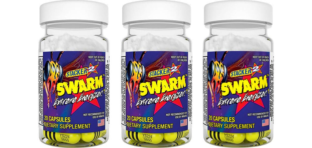 Stacker 2 Swarm Extreme Energizer bottle front for on-the-go energy support