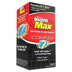 Dexatrim Max Complex-7 bottle front view showing energizing formula
