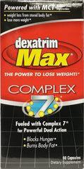 Dexatrim Max Complex-7 capsules closeup of tablet texture and size