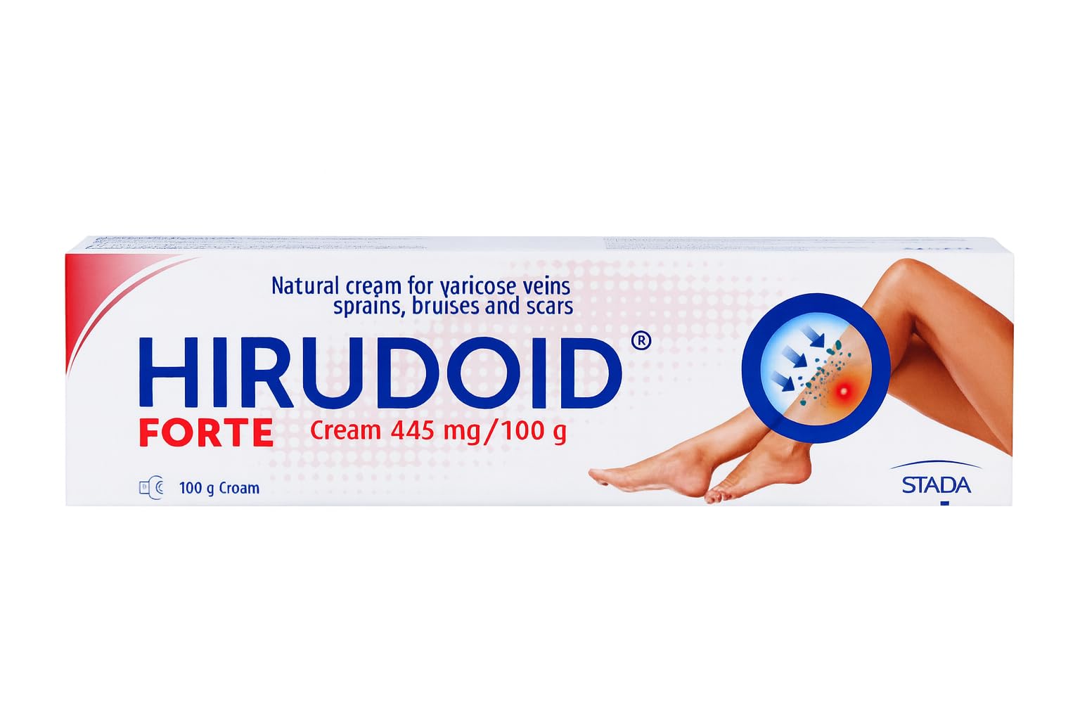 STADA HiruCream Forte cream texture ready for bruises and sprains