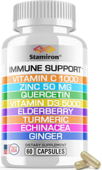 Stamiron 8in1 immune bottle front showing all-in-one formula for daily support