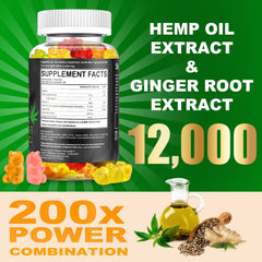 Stances Orchard hemp gummy close-up reveals fruity texture and sugar-free coating.