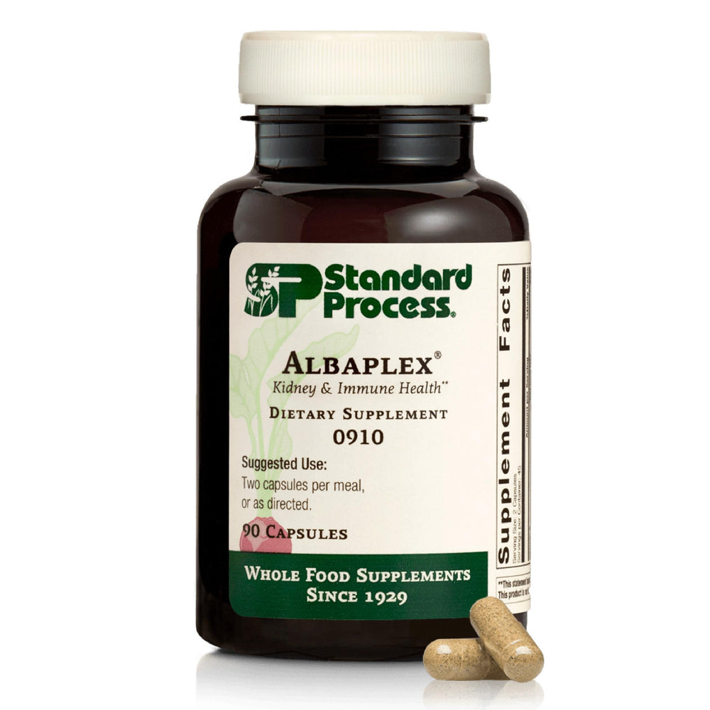Standard Process Albaplex bottle for daily liver and immune support.