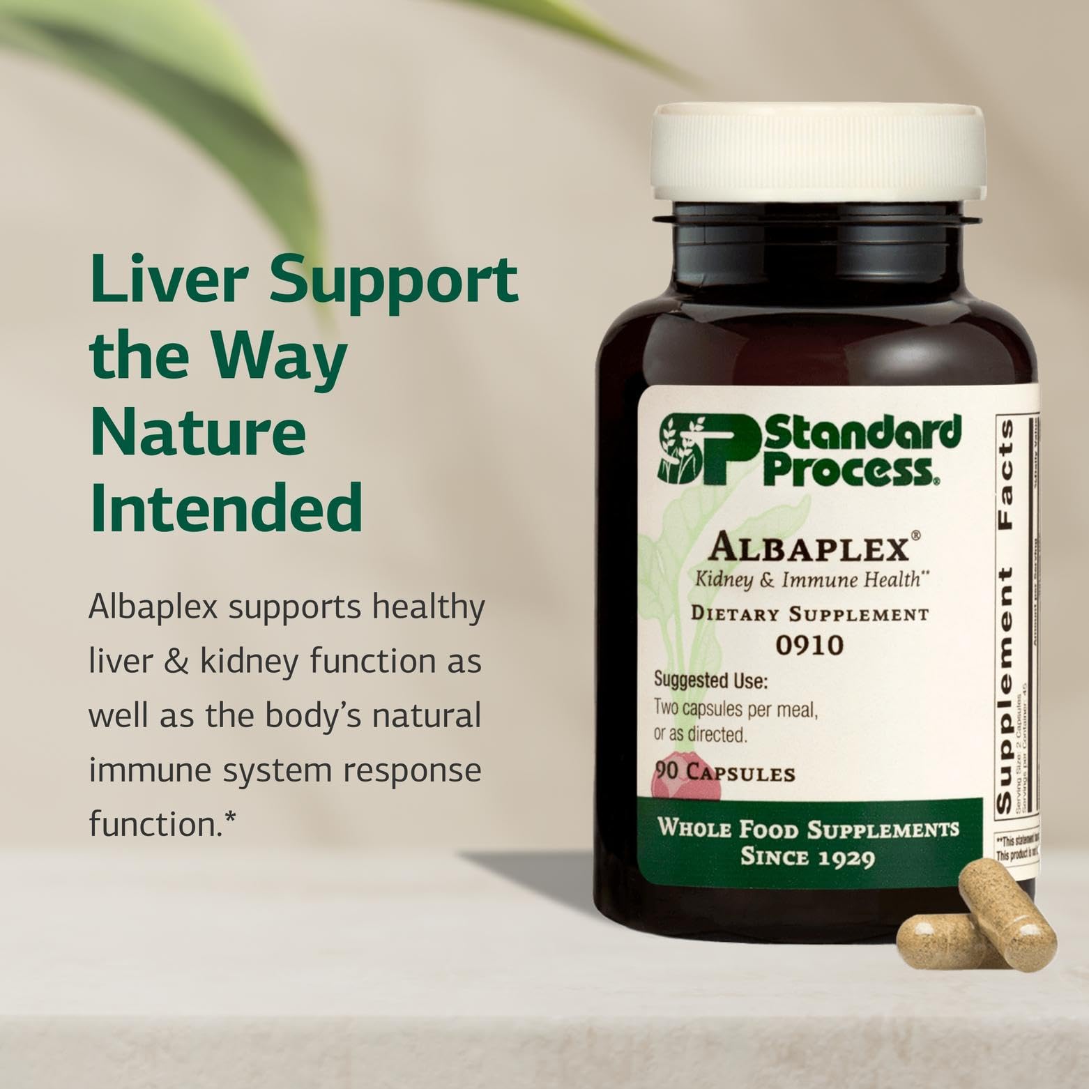 Albaplex label close-up highlighting vitamins A, B6 and C.