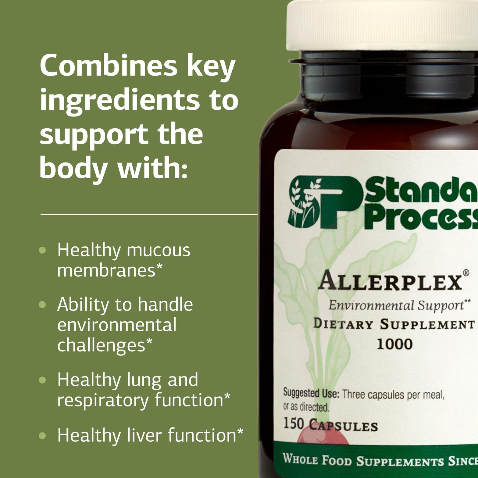 Pouring Allerplex capsules from bottle into palm for easy access