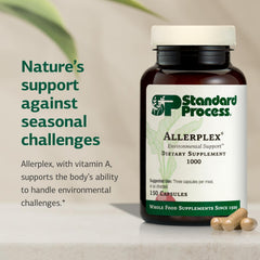Allerplex capsules lined up for daily mucus membrane support