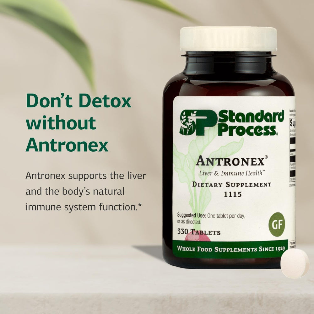 Standard Process Antronex label highlights gluten-free and allergen-friendly notes