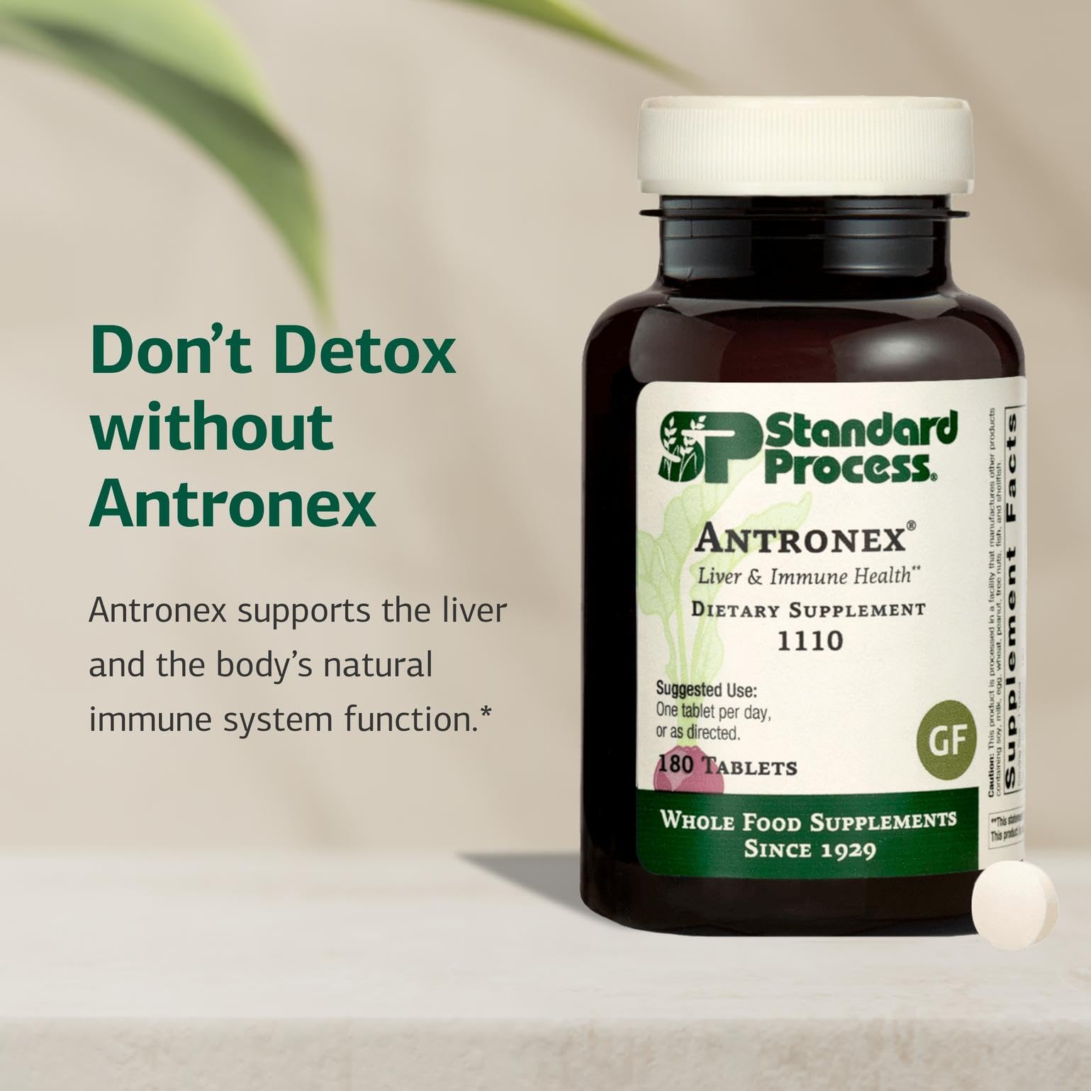 Antronex tablets pack showing 180 servings for daily use