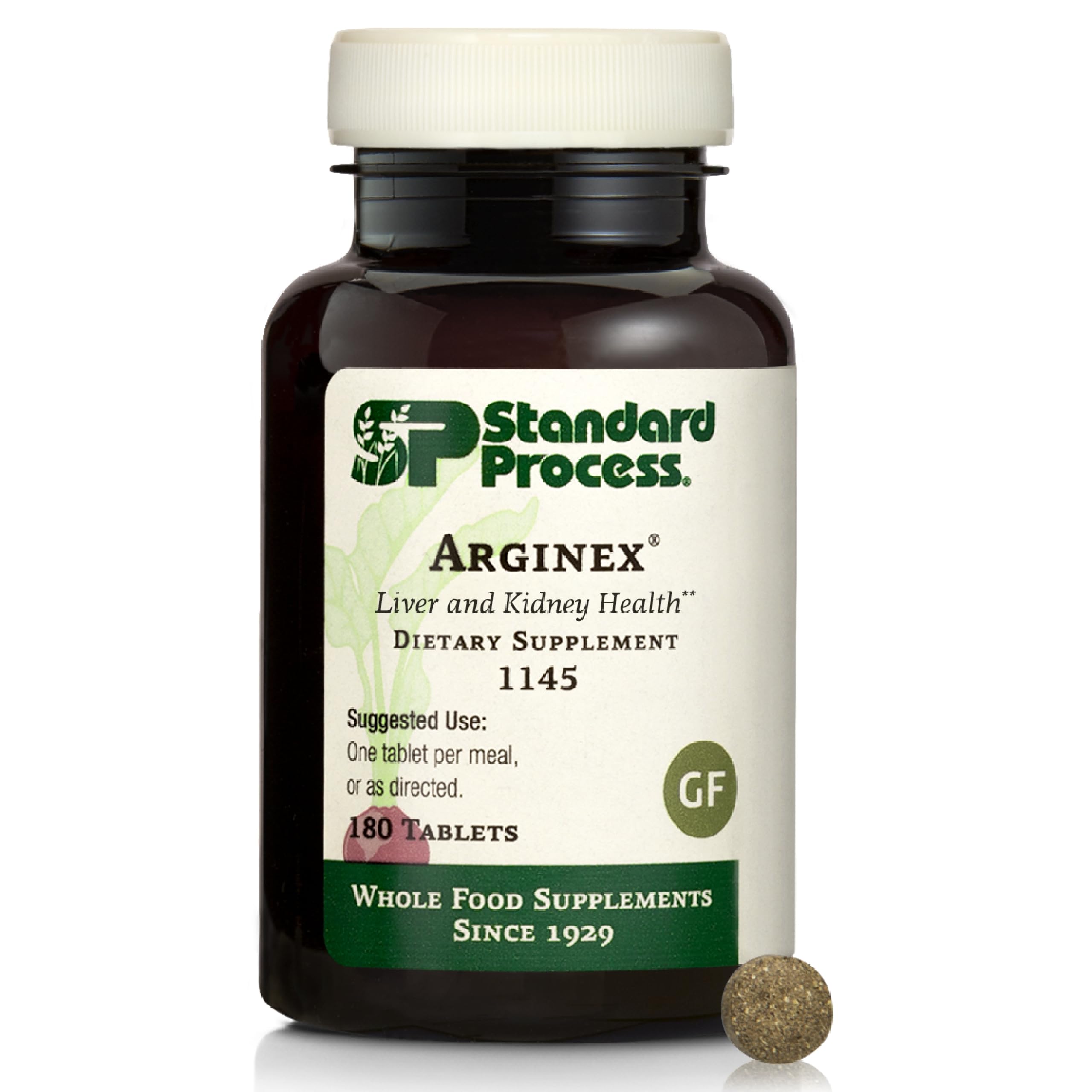 Standard Process Arginex bottle front view showing kidney support potential.