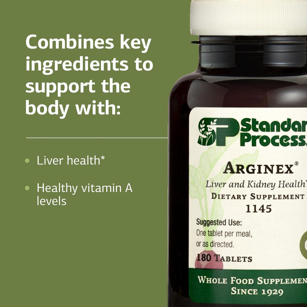Standard Process Arginex buckwheat imagery highlighting whole‑food formula.