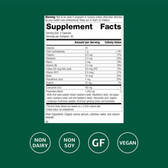 B Vitality bottle front highlighting vegan, gluten-free, non-dairy features