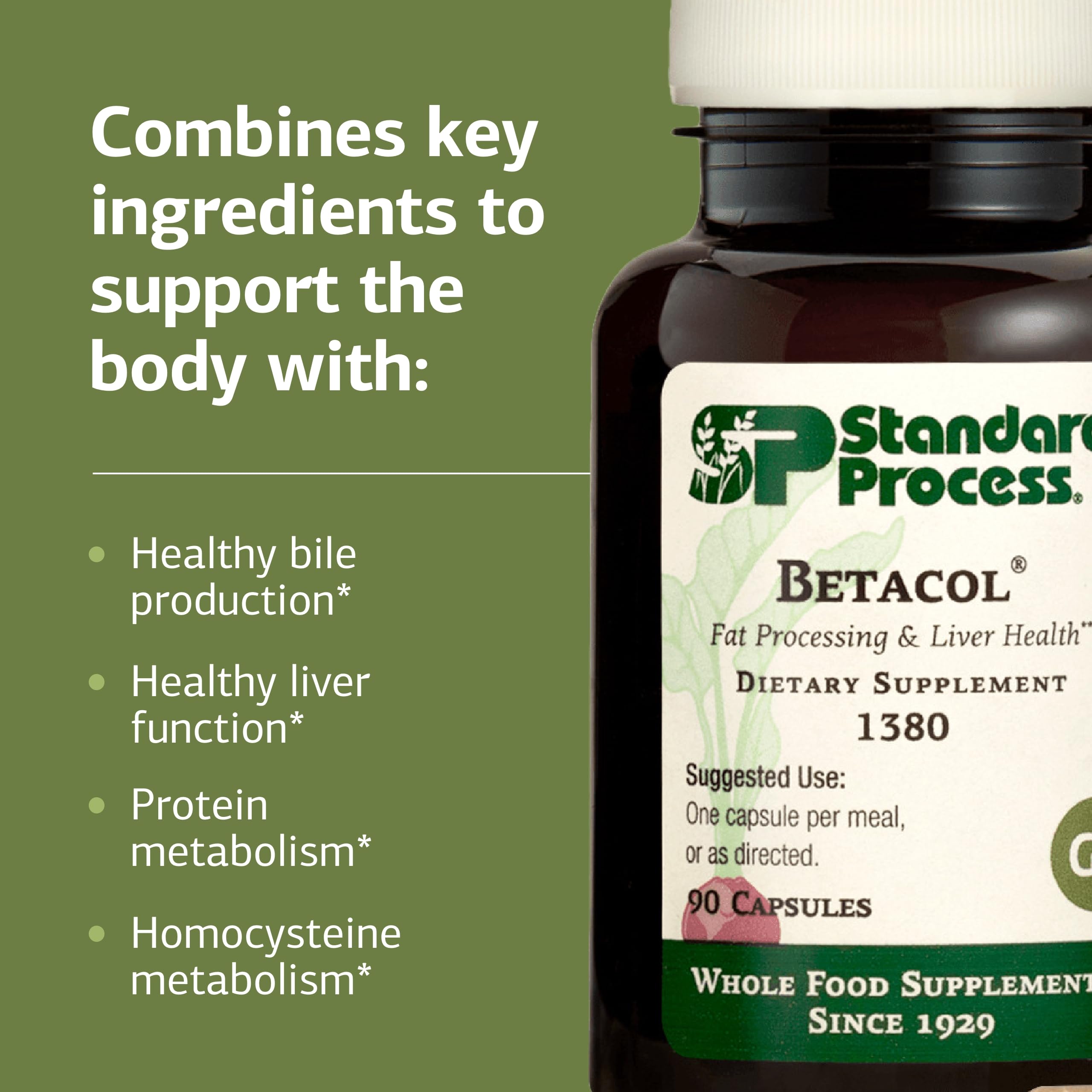 Standard Process Betacol ingredients include niacin and vitamin B6 for essential support