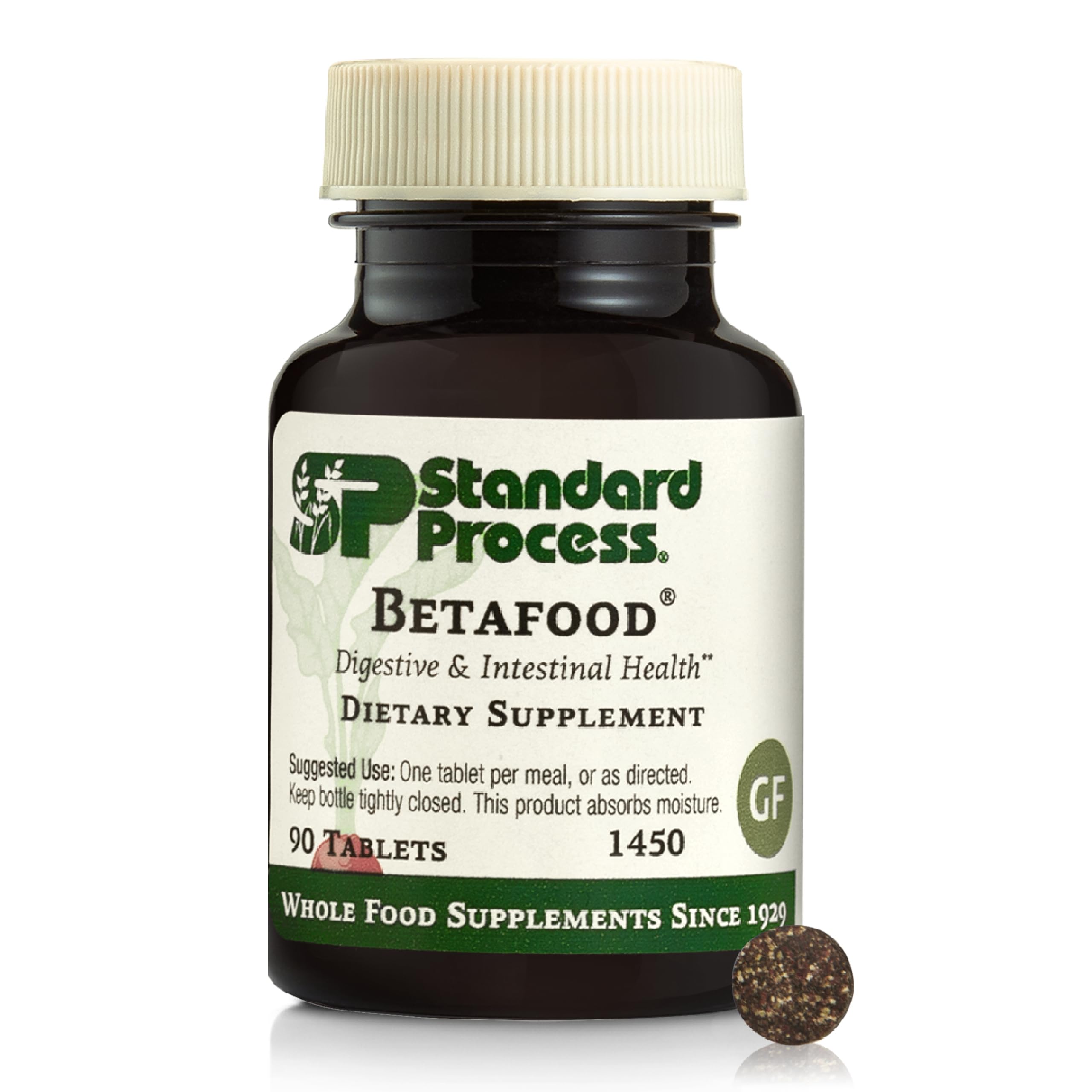 Standard Process Betafood bottle front view with 90 tablets for digestion support