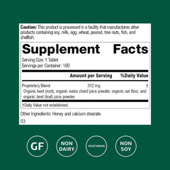 Standard Process Betafood label close-up showcasing vegan and gluten-free claims