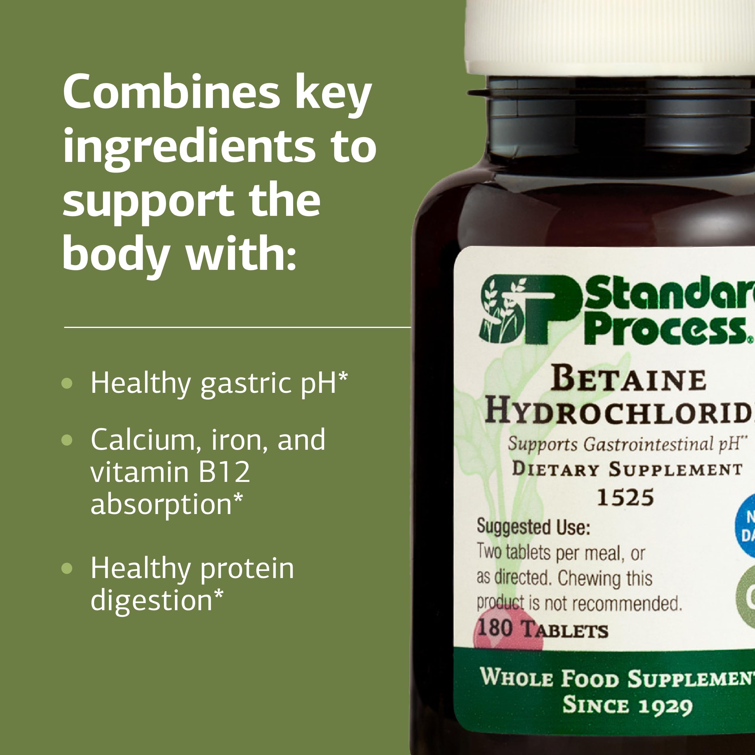 Betaine HCl tablets in hand showing portable digestive pH aid