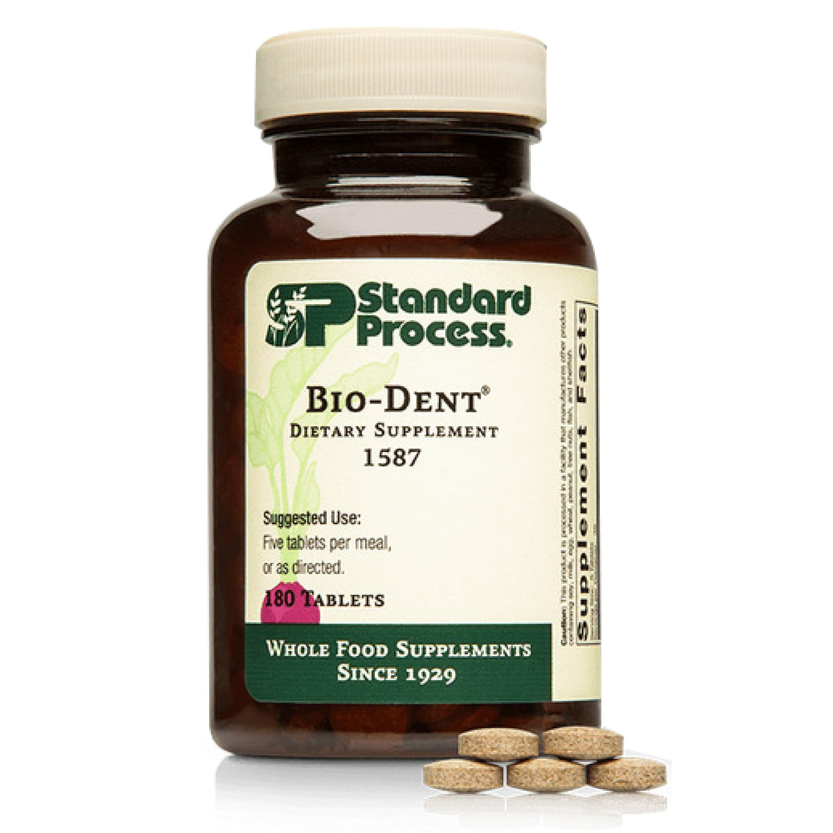 Standard Process Bio-Dent bottle with tablets supporting bone health.
