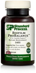 Standard Process Biofilm ProBalance bottle on kitchen counter for daily digestive wellness.