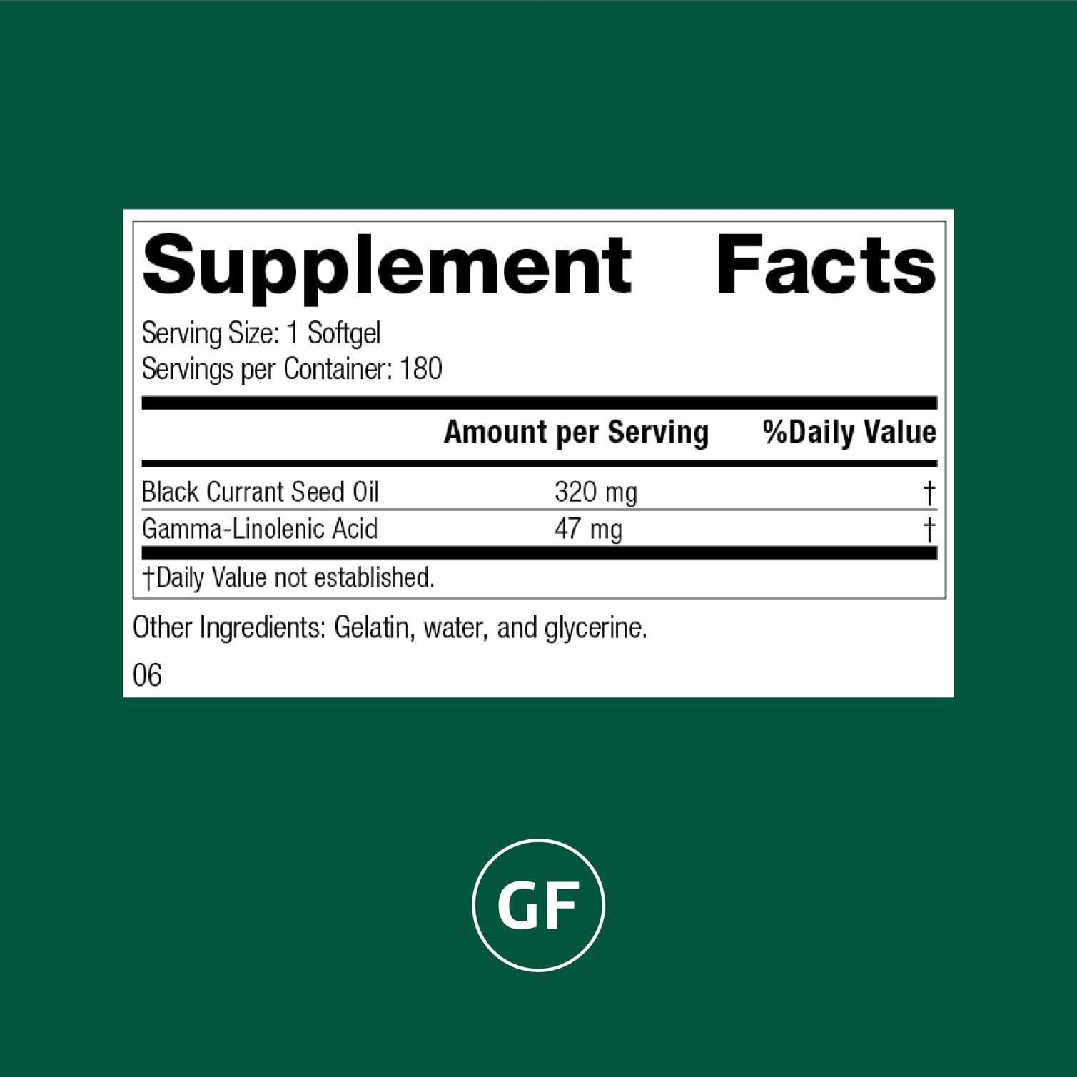Standard Process Black Currant Seed Oil softgels for convenient daily immune support.
