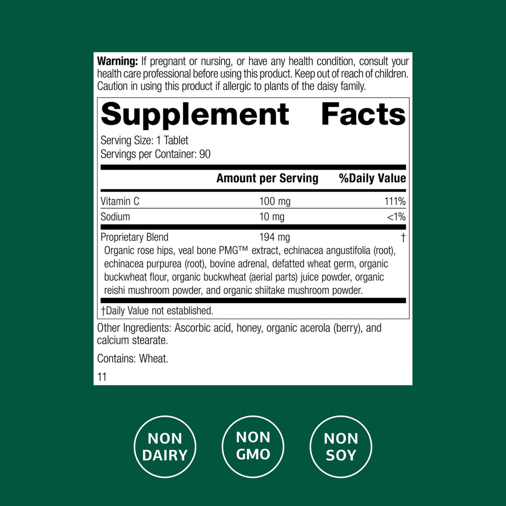 Standard Process C Synergy bottle back with supplement details for dietary guidance.