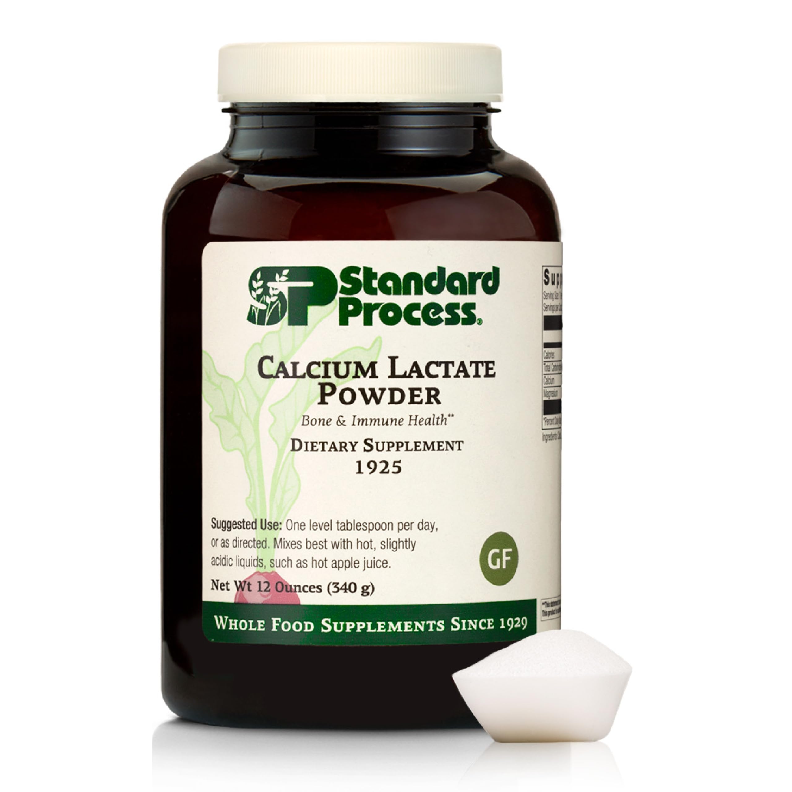 Standard Process Calcium Lactate Powder bottle promotes bone health and immune support.
