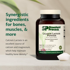 Standard Process Calcium Lactate Powder scoop shows convenient daily dosage.