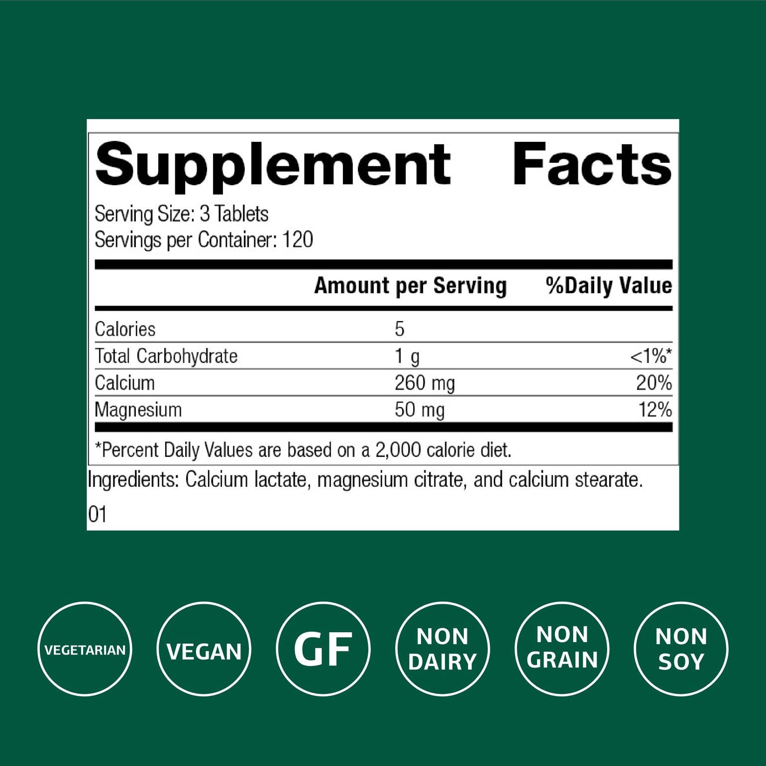 Standard Process Calcium Lactate tablets closeup show compact vegan tablets.