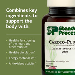 Cardio-Plus dosage information on packaging indicating two tablets per meal.