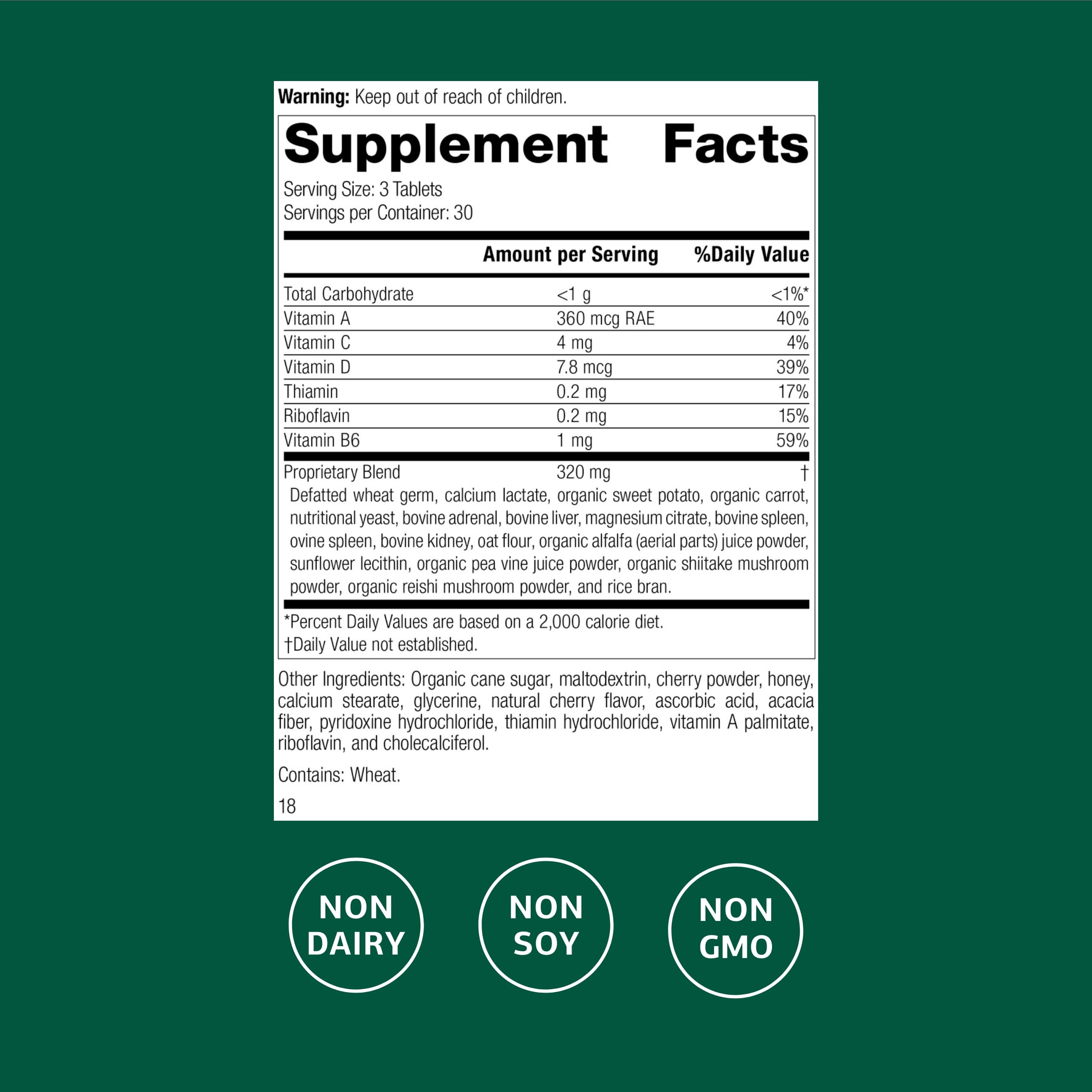 Standard Process Catalyn bottle front view for easy daily supplementation.