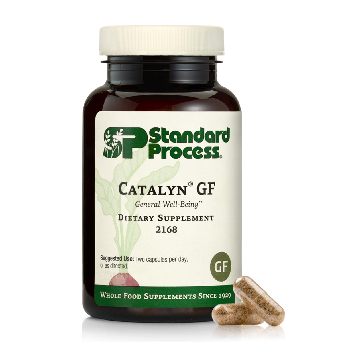 Standard Process Catalyn gluten free bottle shown for daily nutrition support