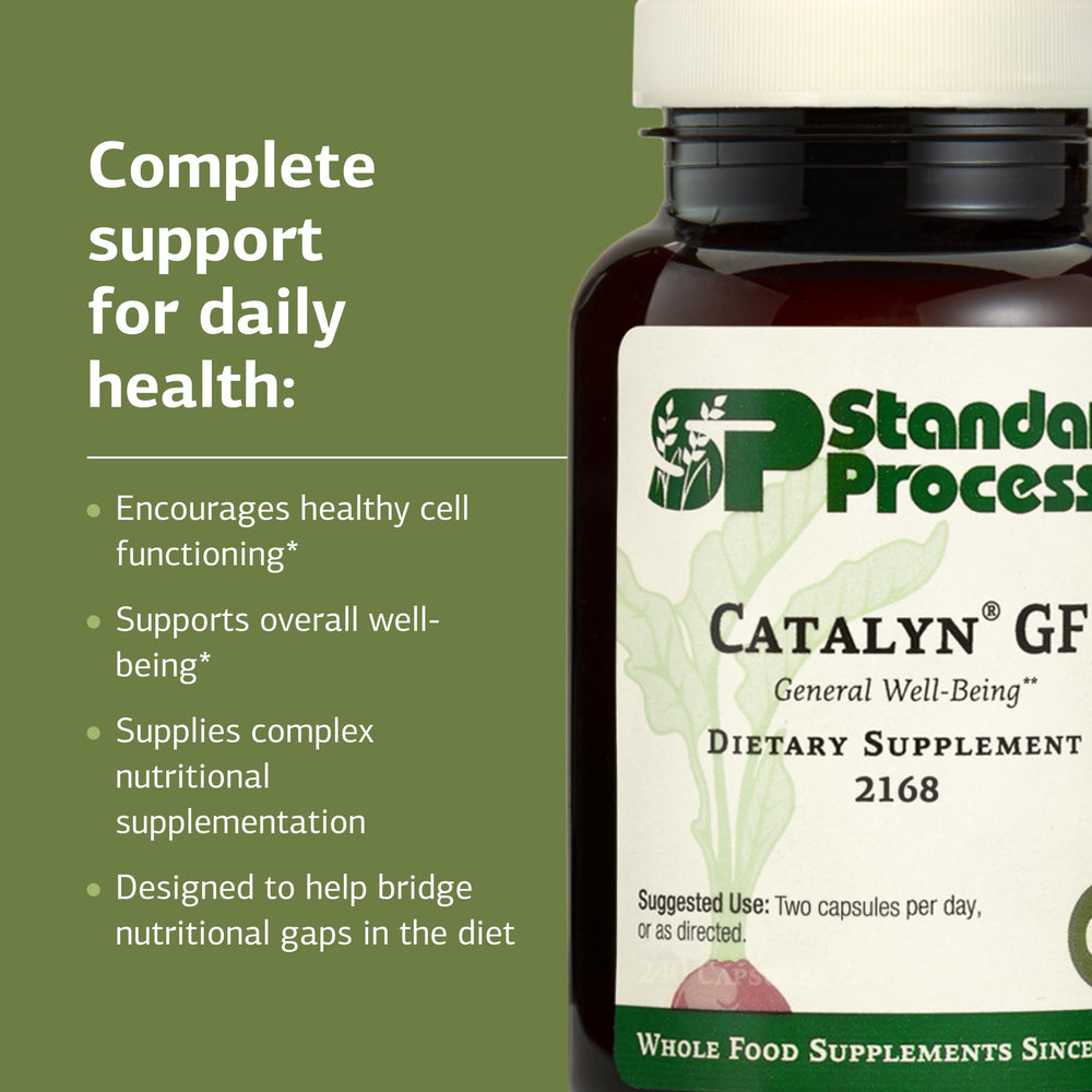Standard Process Catalyn gluten free farm sourcing emblem signaling organic origins