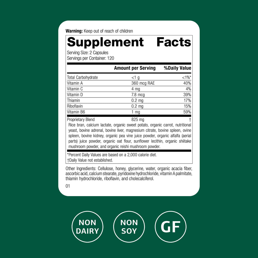 Standard Process Catalyn gluten free label highlights whole‑food ingredients
