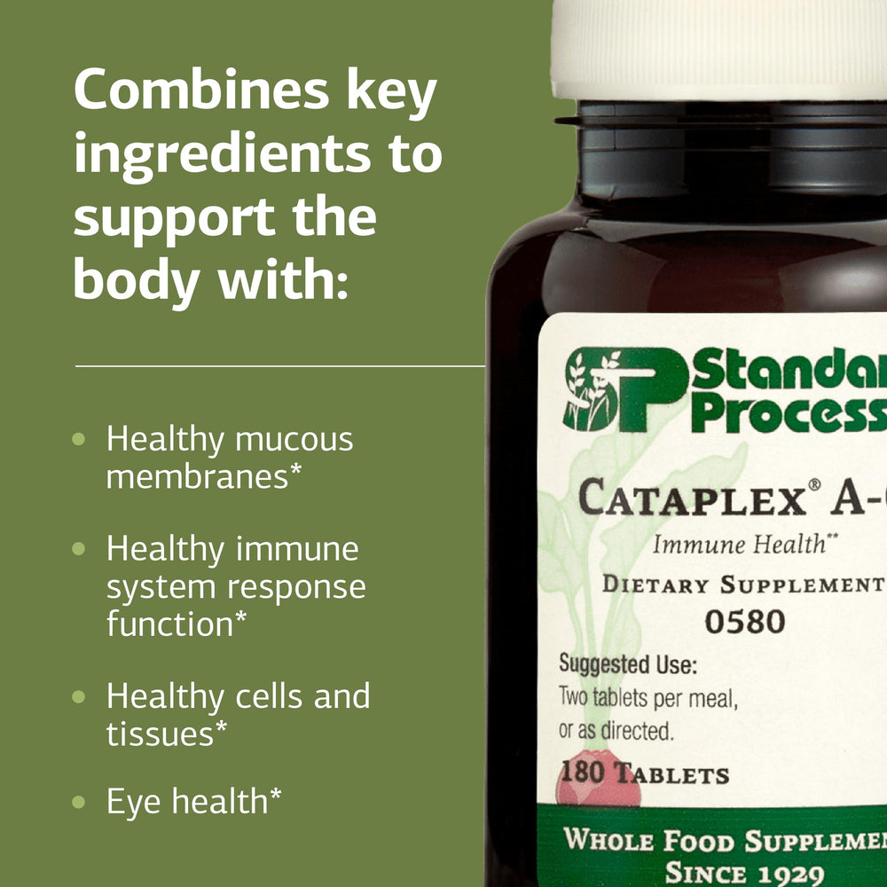 Standard Process Cataplex A-C ingredients including echinacea for immune support.
