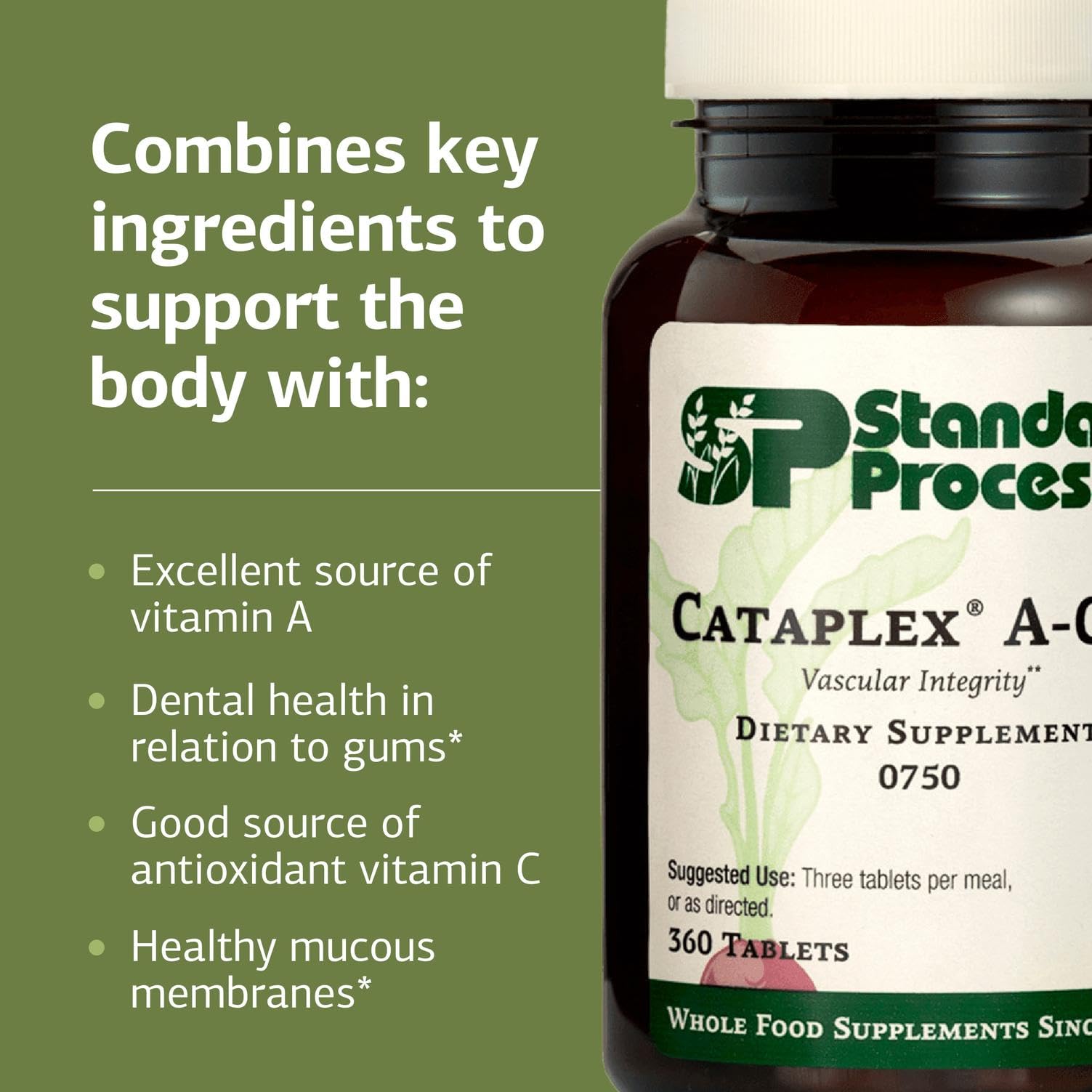 Dairy-free Cataplex A-C-P option for dietary restrictions.