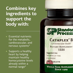 Back of Cataplex B bottle reveals nutrition facts for energy production