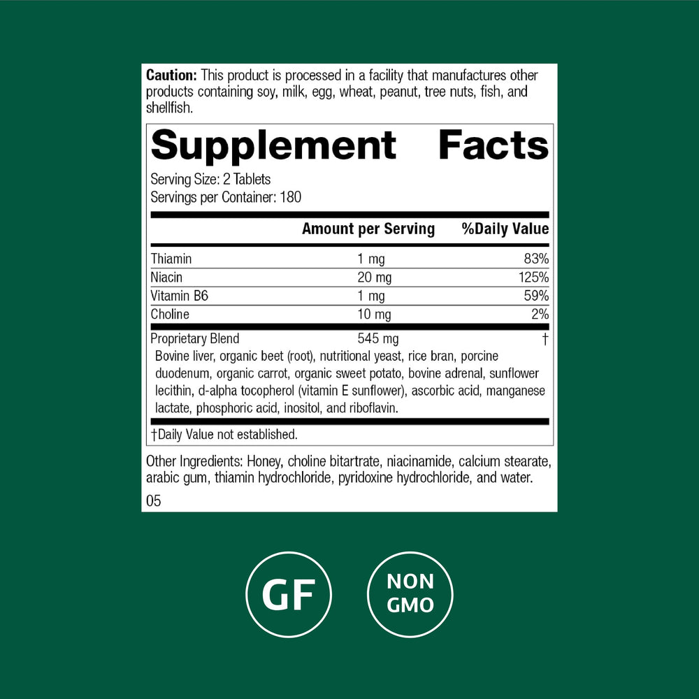 Cataplex B-GF capsules pouring from bottle for energy support