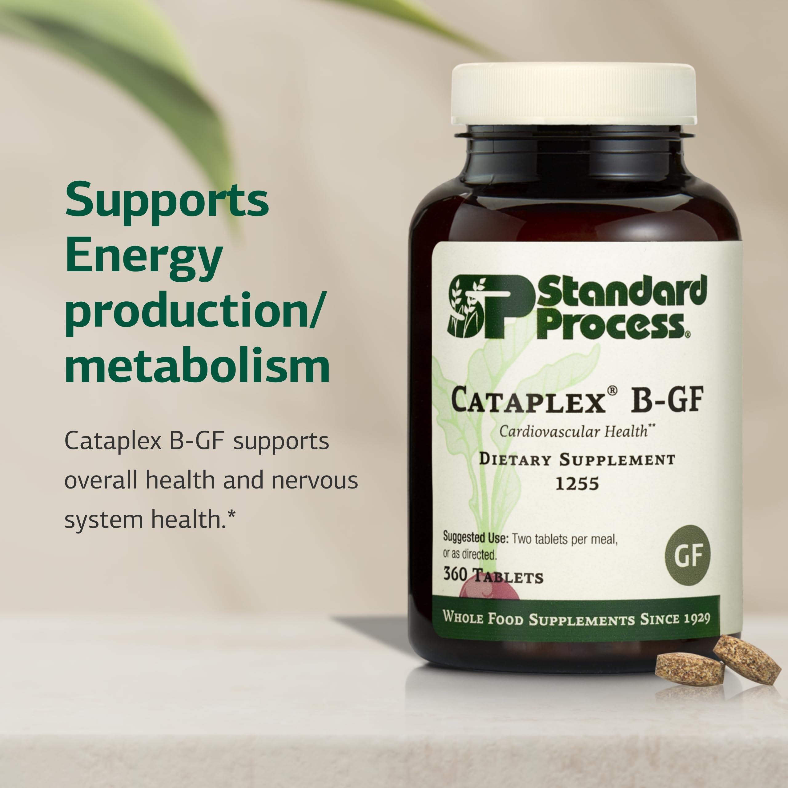 Close-up of Cataplex B-GF ingredient panel showing B vitamins