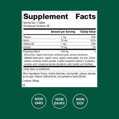 Cataplex B tablets close-up emphasizing B vitamin complex for energy metabolism