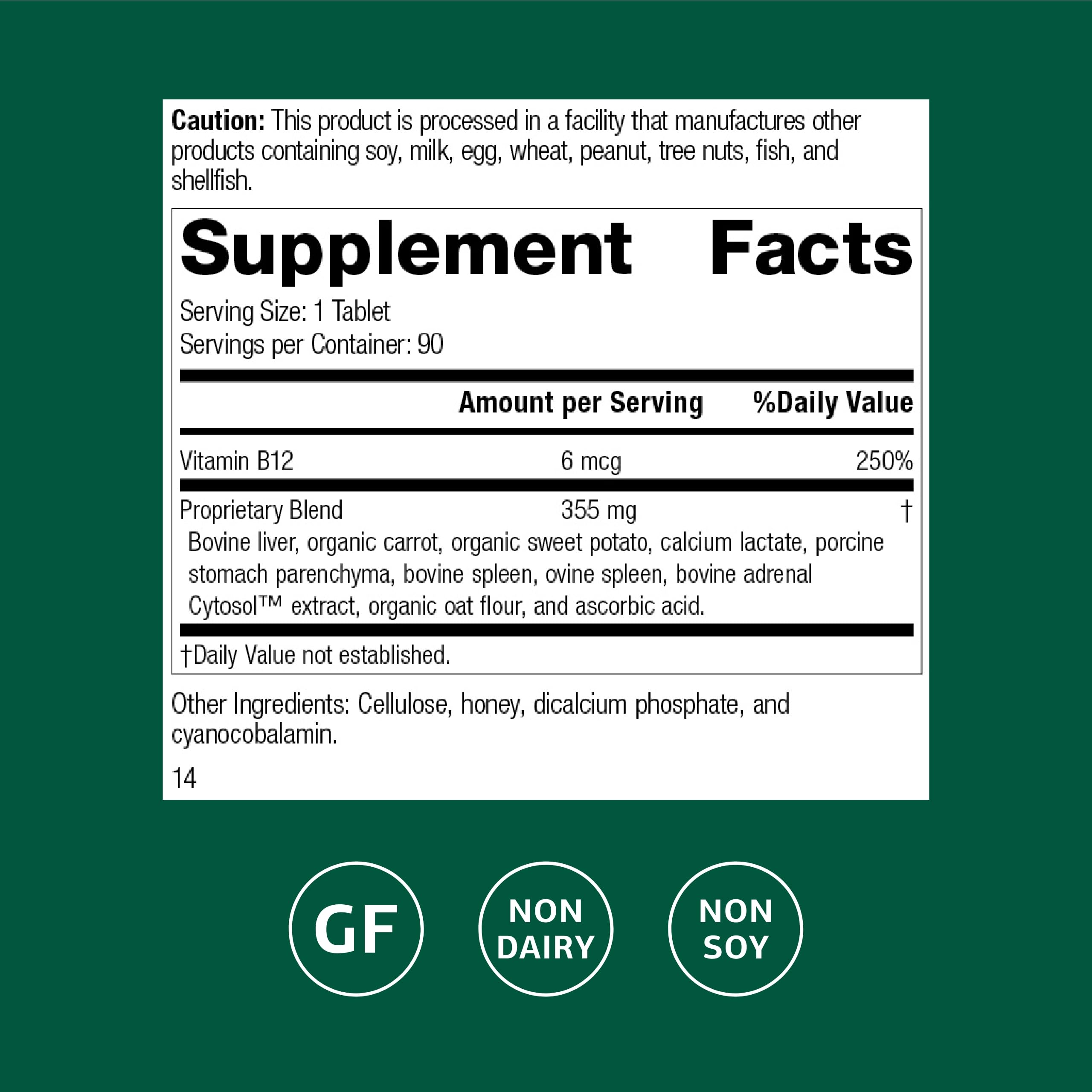 Cataplex B12 tablets close-up showing tablet form for daily use