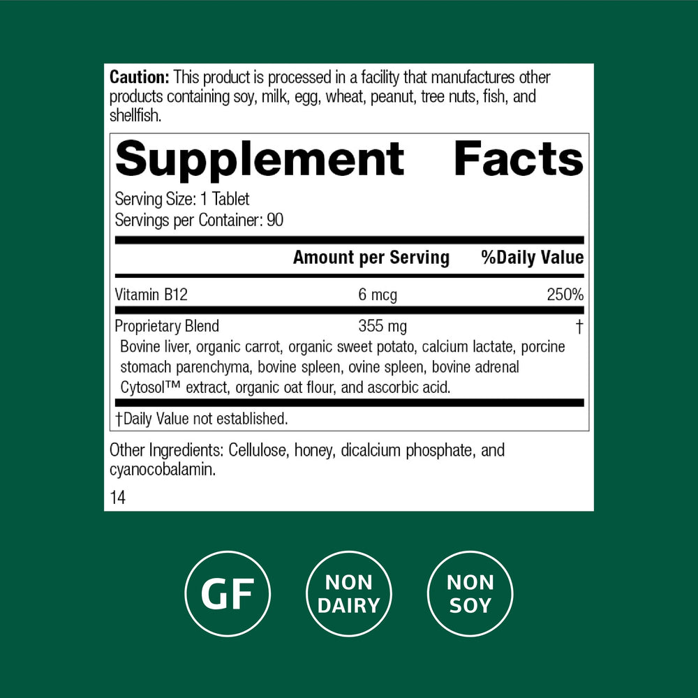 Cataplex B12 tablets close-up showing tablet form for daily use