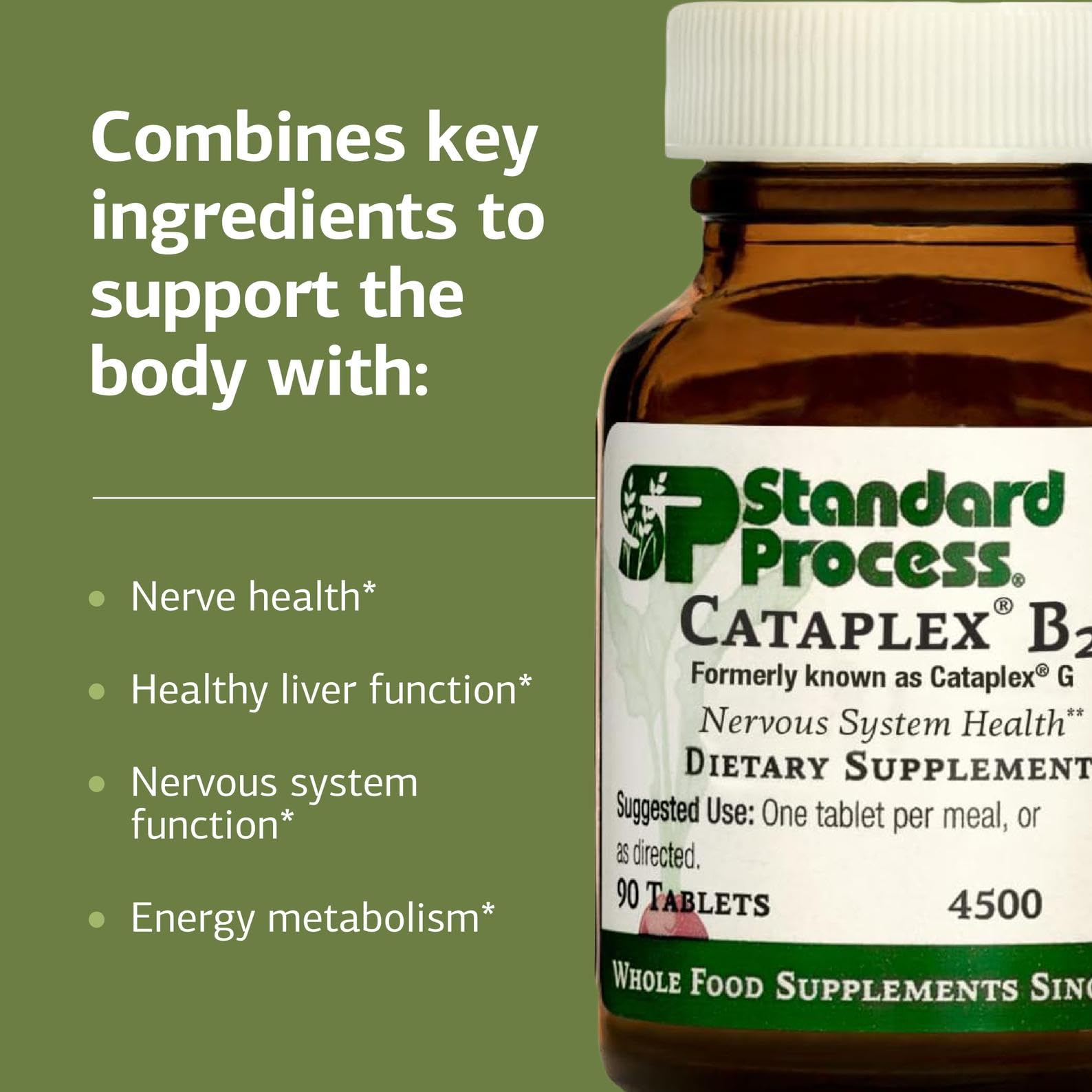 Standard Process Cataplex B2 box and bottle display for convenient metabolism support.