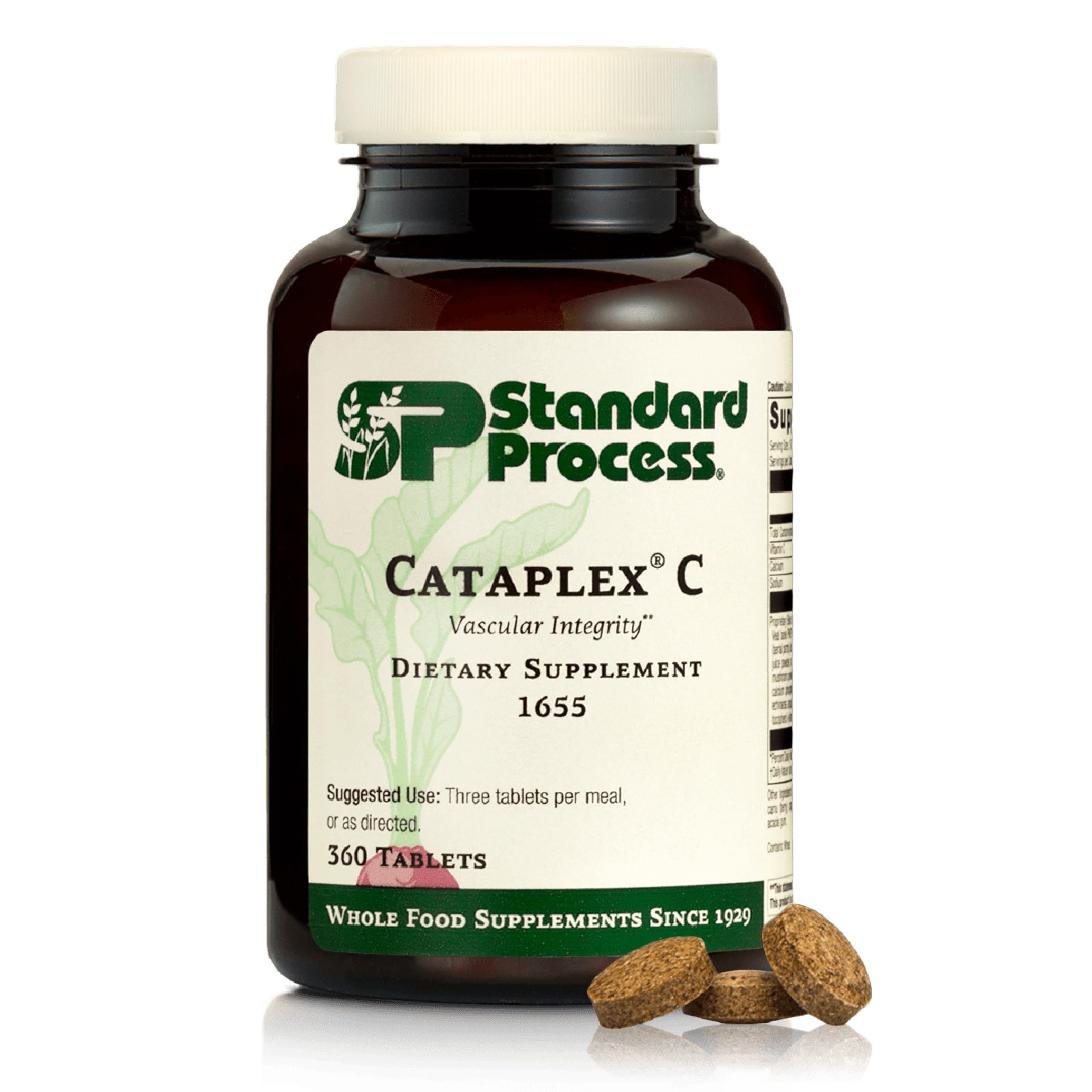Standard Process Cataplex C tablets support immune health, bone strength, and connective tissue.