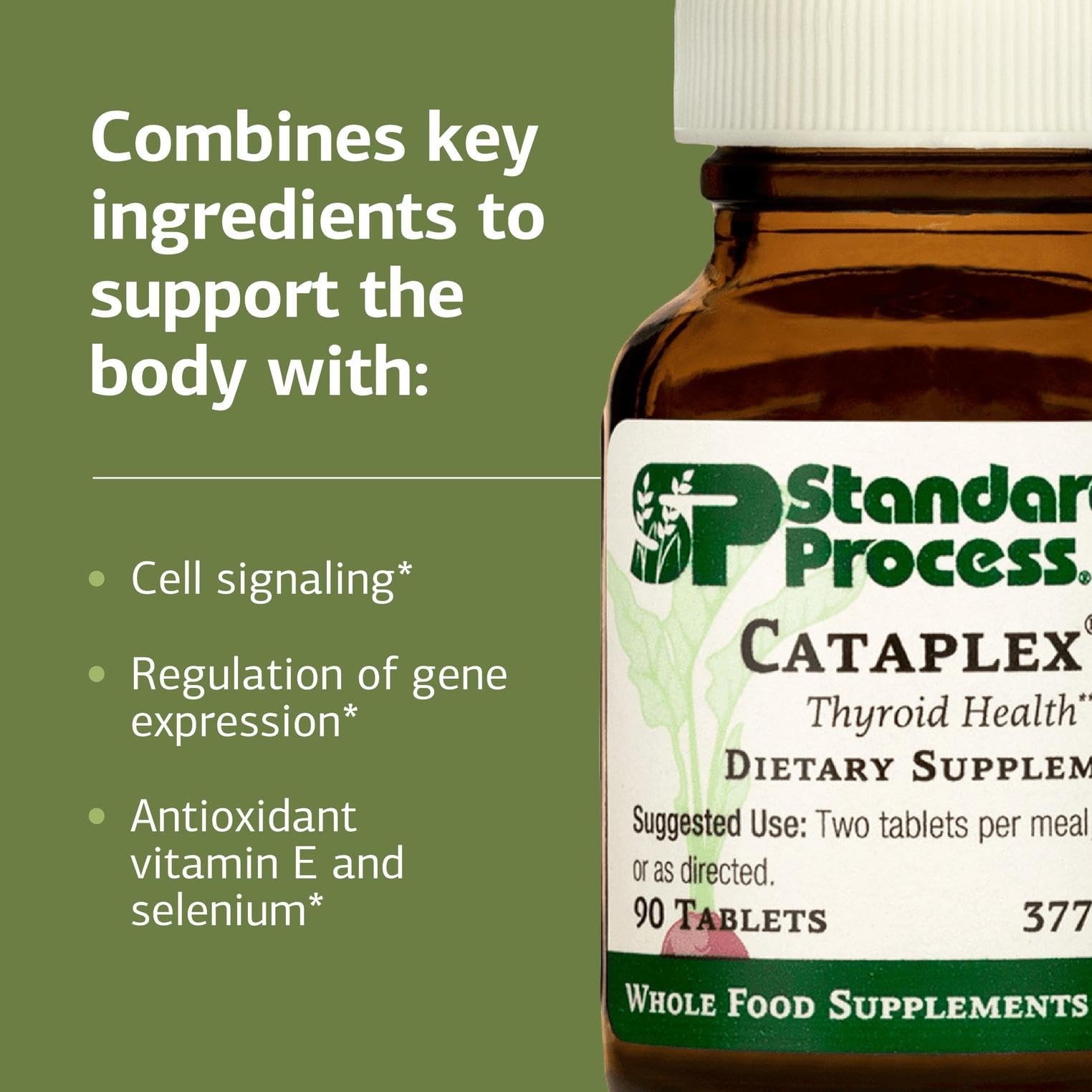 Cataplex E packaging alongside tablets on a clean surface.