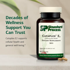 Cataplex E2 bottle being poured, convenient daily intake.