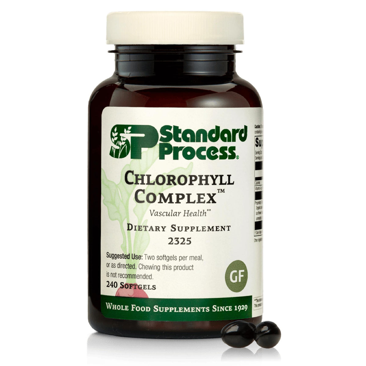 Standard Process Chlorophyll Complex bottle, supports natural detoxification and overall wellness