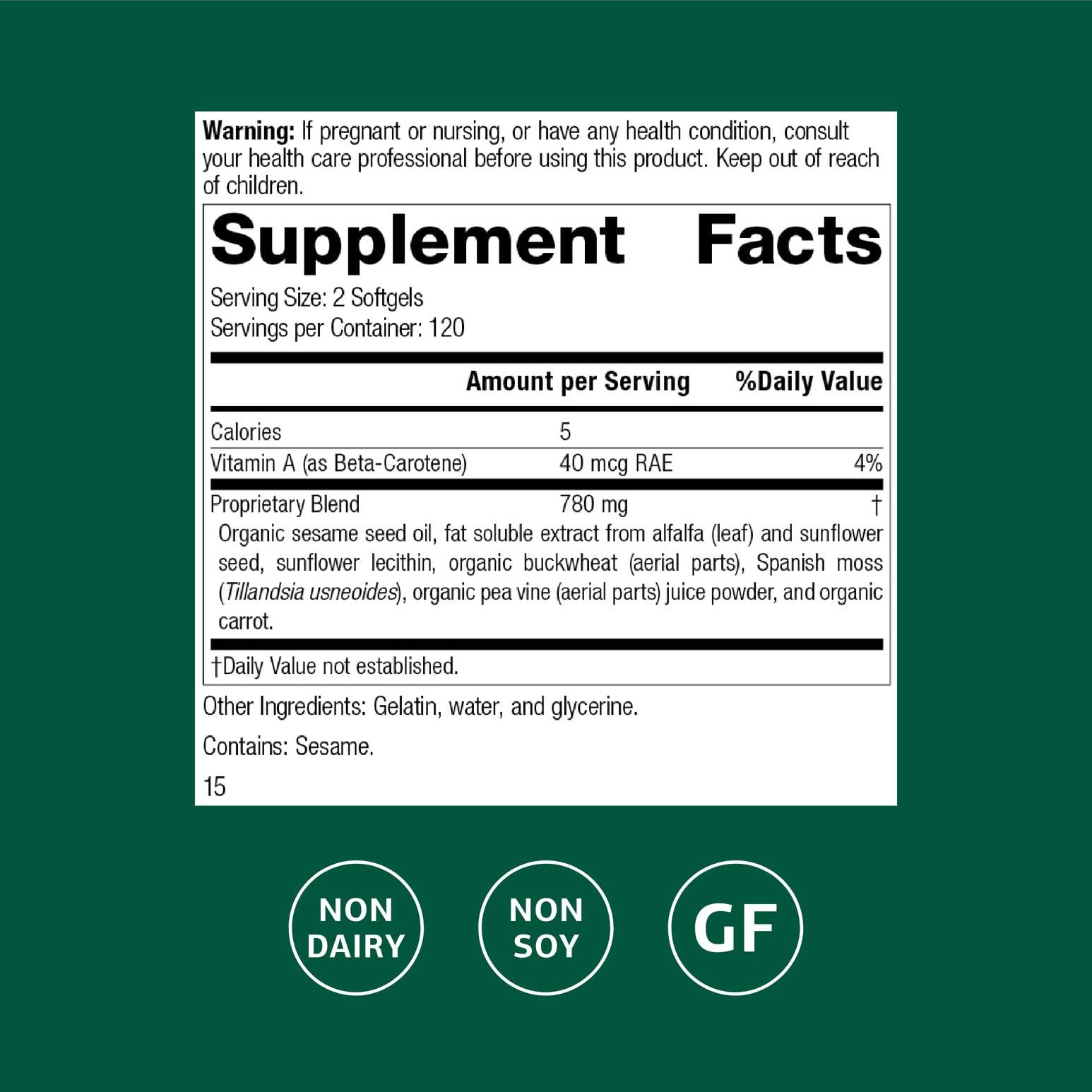 Standard Process Chlorophyll Complex softgels, convenient daily immune support