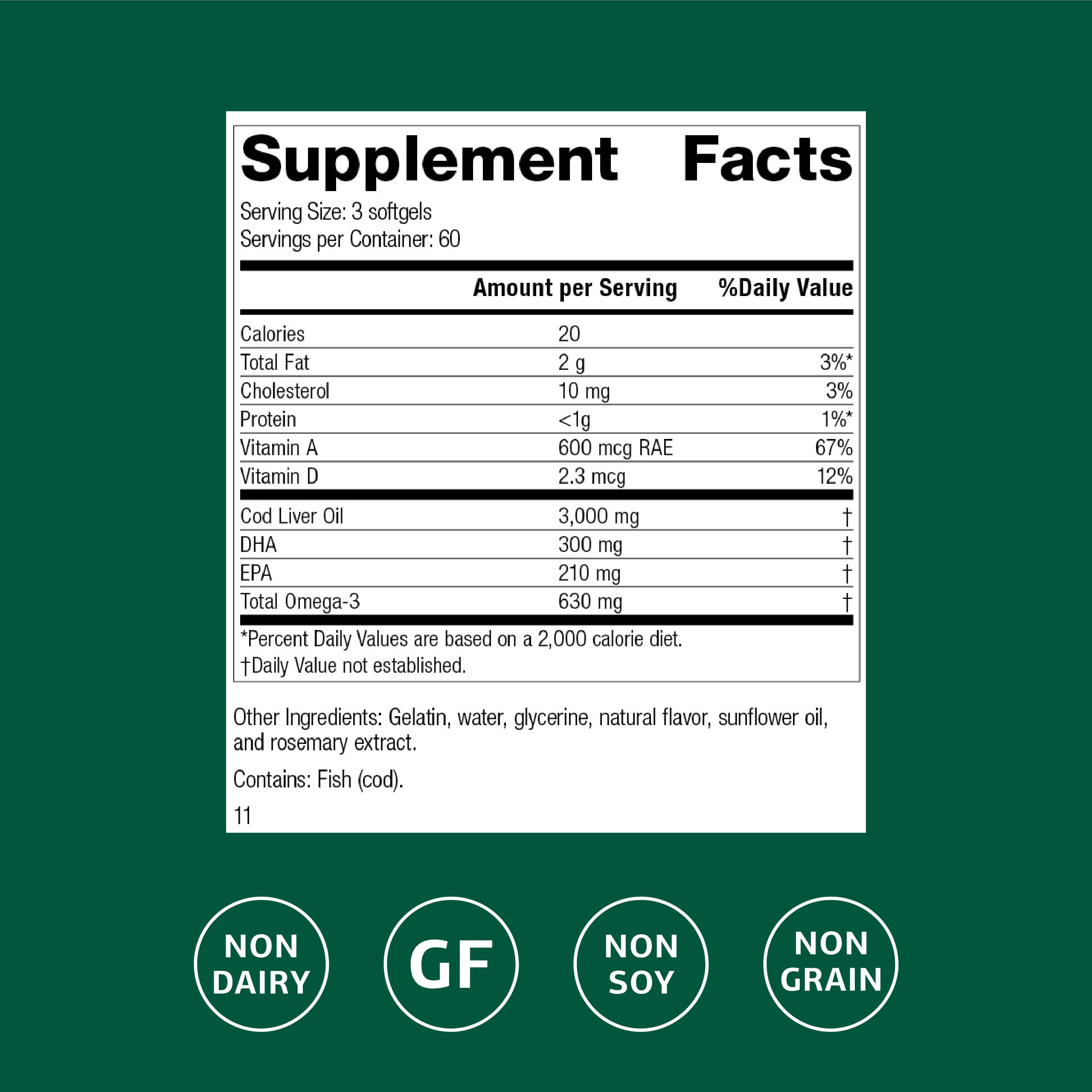 Standard Process Cod Liver Oil softgels arranged for daily omega-3 intake