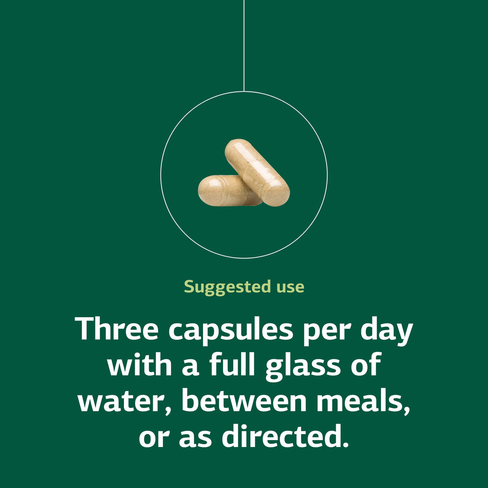 Standard Process Collinsonia Root dosage graphic displaying three capsules per day