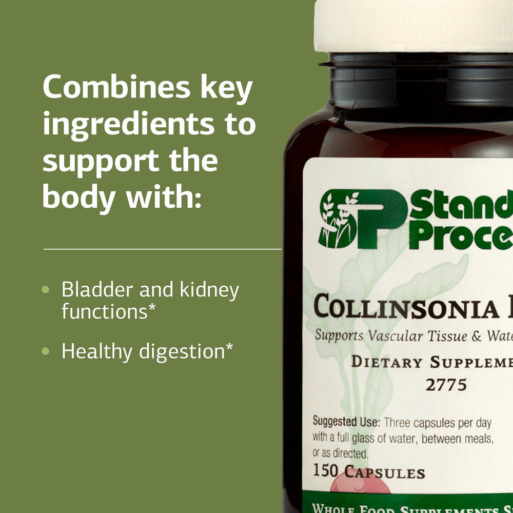 Standard Process Collinsonia Root packaging closeup with gluten-free claim
