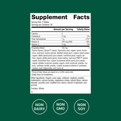 Close-up of Congaplex chewable tablet highlights natural raspberry flavor for easy daily use.