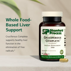 Standard Process Cruciferous Complete capsules ready for daily detox support.